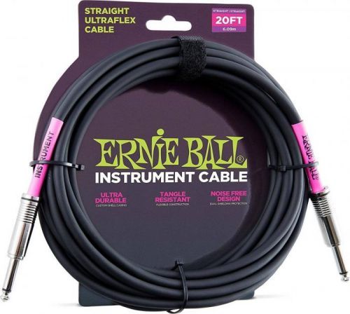 Ernie Ball 6046 20' Straight/Straight Instrument Cable Black