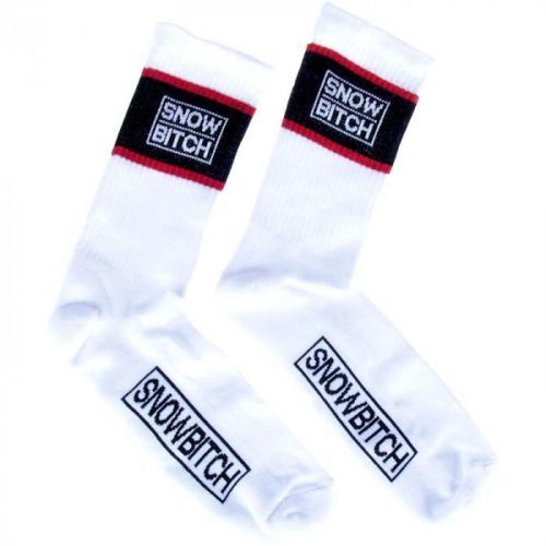 ponožky SNOWBITCH - Snowbitch Socks Crew White Black (WHITE-BLACK) velikost: 38-39