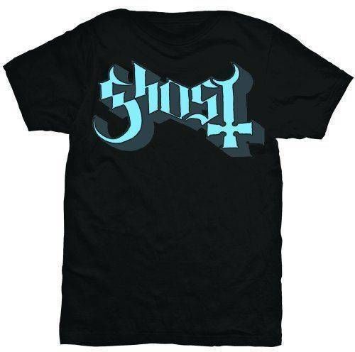 Rock Off Ghost Keyline Logo Unisex T-Shirt Blue/Grey S