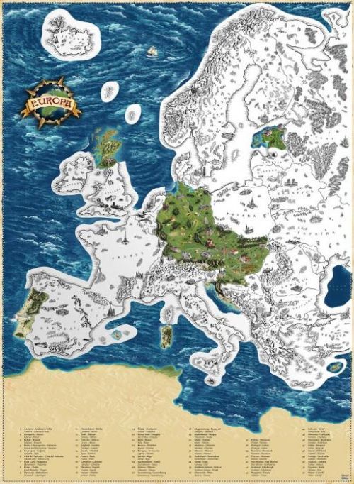 Stírací mapa Evropy Deluxe XL – stříbrná