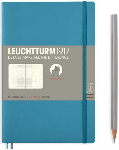 Zápisník Leuchtturm1917 Paperback Softcover Nordic Blue tečkovaný