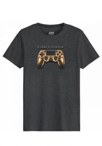 Pánské tričko John Frank JFTCOOL15 L ocelovka