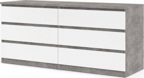 Falco Komoda Simplicity 232 beton/bílý lesk