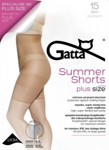 Gatta Summer Shorts 15 den Dámské kalhotky - šortky, které neodírají a netlačí do stehen 5/6-XL/XXL daino/odstín béžové