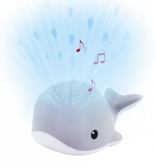 ZAZU Velryba WALLY šedá - noční projektor s melodiemi