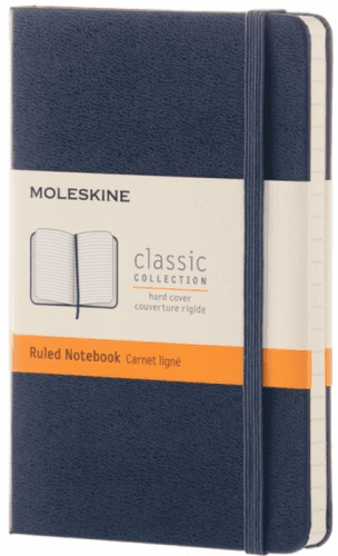 Moleskine - zápisník - linkovaný, modrý S