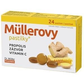Müllerovy pastilky s propolisem a zázvorem 24ks
