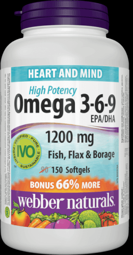 Webber Naturals Omega3-6-9 High Potency 1200mg 150 tobolek
