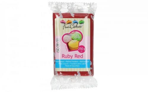 Rubínově červený rolovaný fondant  Ruby Red (barevný fondán) 250 g - FunCakes