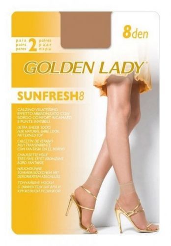 Golden Lady Sunfresh 8 den A'2 2-pack dámské ponožky, Univerzální sahara/odstín béžové