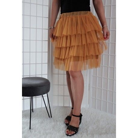 Krátká tylová sukně – mini 1892, Velikost UNI, Barva Hořčicová Vionnetta TS1892