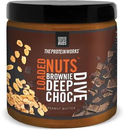 The Protein Works TPW Loaded Nuts Peanut Butter 500 g čokoláda - brownie