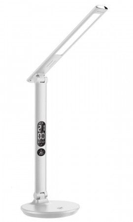 IMMAX LED stolní lampička CORBIE/ 9W/ 350lm/ 5V/1A/ 3 barvy světla/ sklápěcí rameno/ možnost vypnutí LCD/ USB/ bílá