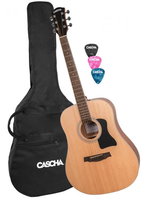 Cascha HH 2080 Dreadnought Acoustic Guitar Set