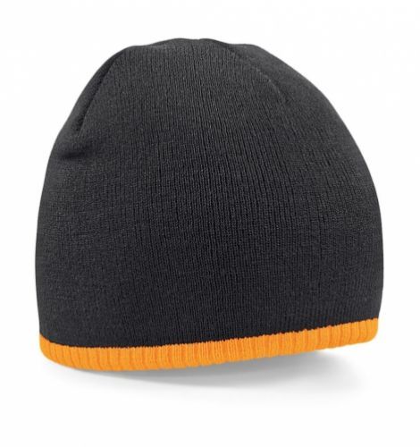 Čepice Beechfield Beanie - černá-oranžová