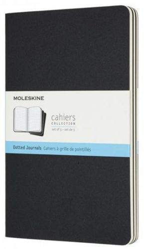 Moleskine: Sešity 3 ks tečkované černé L