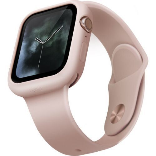 UNIQ Lino silikonové pouzdro Apple Watch Series 4/5 (44mm) světle růžové