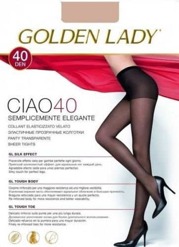 Golden Lady Ciao 40 den punočochové kalhoty, 4-L nero/černá
