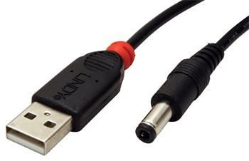 Lindy Kabel napájecí USB -> souosý napájecí konektor 5,5x2,5mm, 1,5m