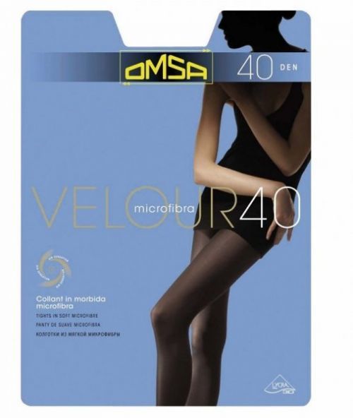 Omsa Velour 40 den punčochové kalhoty 3-M nero/černá