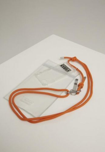 Phone Necklace with Additionals I Phone 8 - transparent/orange