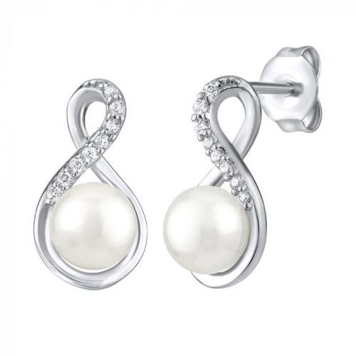 Silvego stříbrné náušnice s bílou přírodní perlou - JST16959E