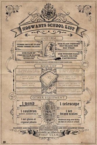 GRUPO ERIK Plakát, Obraz - Harry Potter - Bradavický školní seznam, (61 x 91.5 cm)