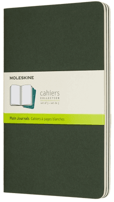 Moleskine - sešity 3 ks - čisté, zelené L