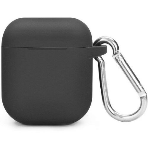 Smarty silikonové pouzdro s karabinou Apple Airpods černé