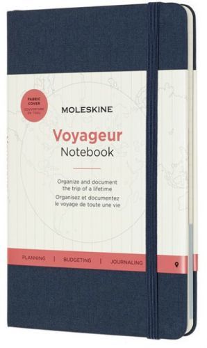 Moleskine - zápisník Voyageur - modrý M