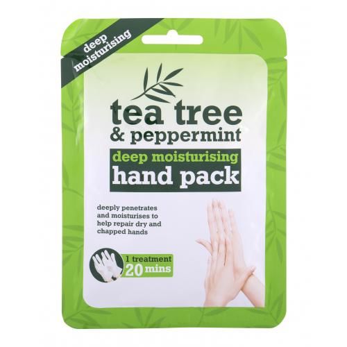 Xpel Tea Tree Tea Tree & Peppermint Deep Moisturising Hand Pack 1 ks hydratační rukavice 1 pár pro ženy