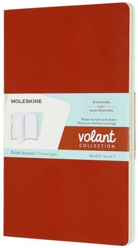 Moleskine - zápisníky Volant 2 ks - linkované, oranžový a modrý L