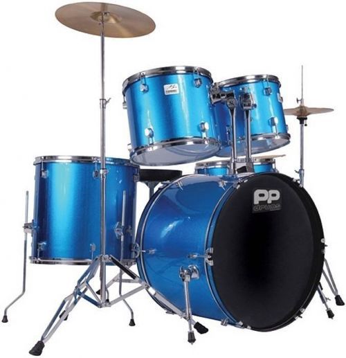 PP World 5 Piece Drum Kit Blue