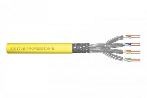 DIGITUS CAT 7A S-FTP installation cable, 1500 MHz Dca, AWG 22/1, 100 m ring, SX, yellow, DK-1743-A-VH-1