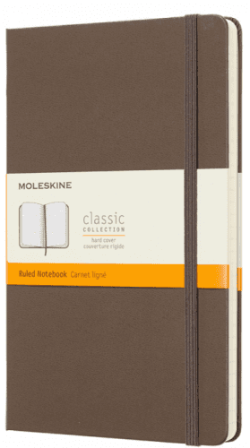 Moleskine - zápisník tvrdý, linkovaný, hnědý L