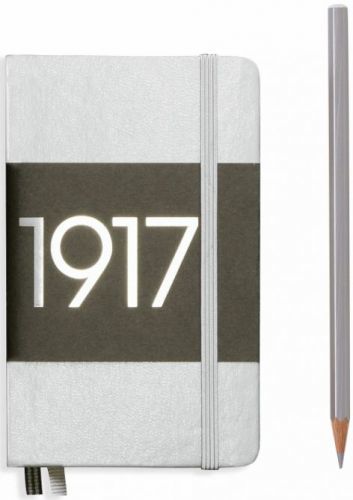 Zápisník Leuchtturm1917 Metallic Edition Pocket - Silver linkovaný