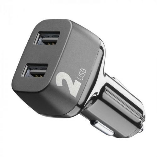 CellularLine Car Multipower 2, Smartphone Detect, 2 x USB, 24W černý (CBRUSB224WK)