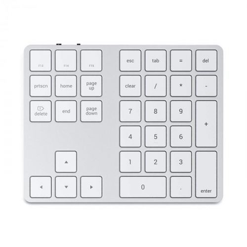 Bezdrátová číselná klávesnice pro Mac / iPad / iPhone - Satechi, Extended Wireless Keypad Silver