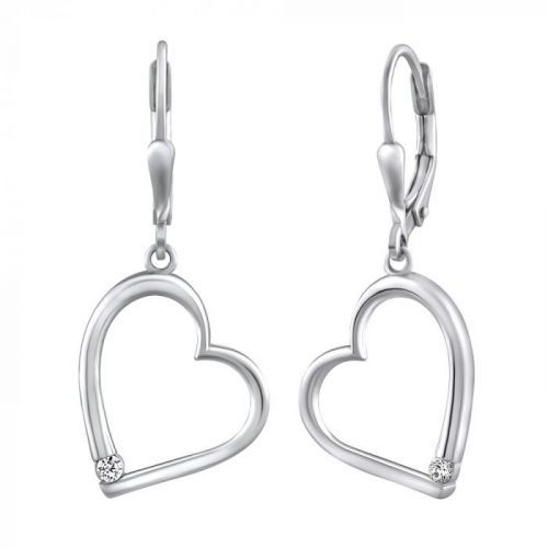 Stříbrné visací náušnice SRDCE - QRE521