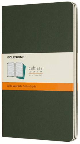 Moleskine - sešity 3 ks linkované zelené L