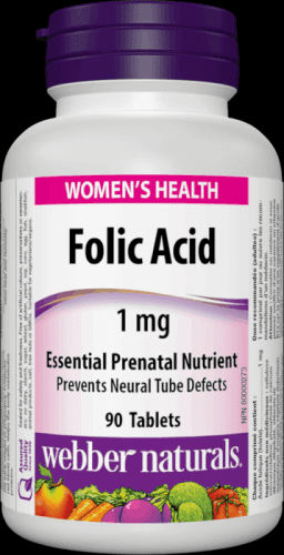 Webber Naturals Folic Acid 1mg 90 tablet