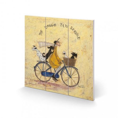 PYRAMID INTERNATIONAL Dřevěný obraz Sam Toft - The Doggie Taxi Service, (30 x 30 cm)