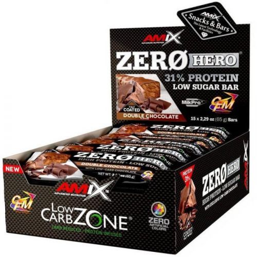 Amix Zero Hero 31% Protein Bar, Double Chocolate, 15x65g