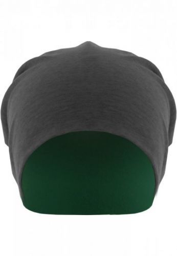 Jersey Beanie reversible - h.charcoal/kelly