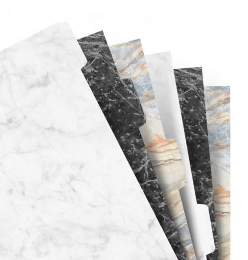 Filofax - Náplň, Osobní, krajové výřezy čisté, 6 záložek, mix barev marble (3 barvy)