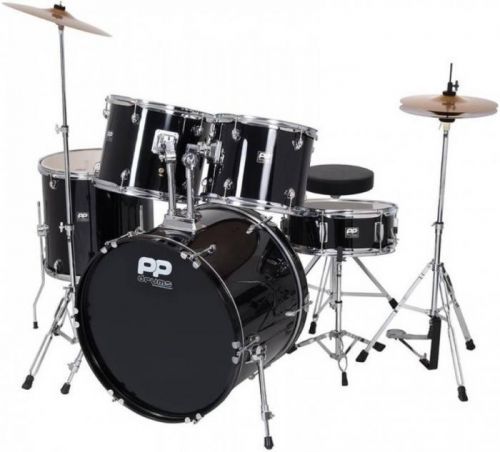 PP World 5 Piece Drum Kit Black