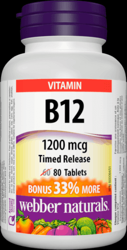 Webber Naturals Vitamín B12 1200mcg 80 tablet
