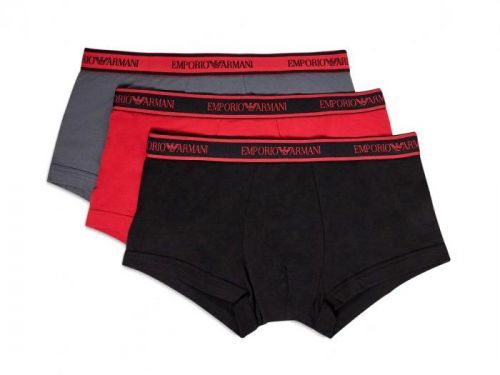 EMPORIO ARMANI boxerky Stretch Cotton 3 pack - Red Barva: Barevný mix, Velikost: S