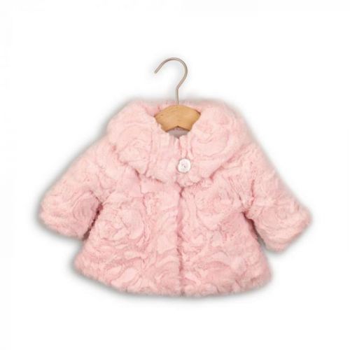 Minoti Kabátek zimní kojenecký chlupatý, Minoti, DANDELION 5, růžová