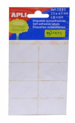 Samolepicí etikety- Apli - bílé - 25 x 40 mm - 48 ks - A02680